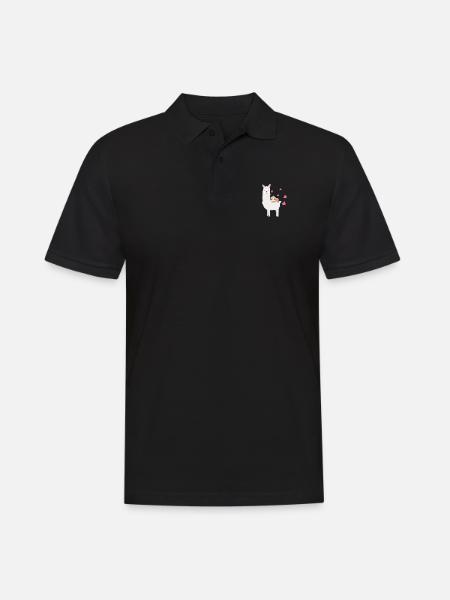 Sloth Riding Llama T-shirt d'anniversaire de la Saint-Valentin - Polo Homme - noir