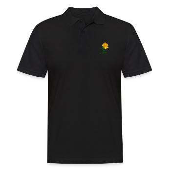 Sunflower summer flower garden meadow yellow nature - Men's Polo Shirt - black - Front - Kai (181cm)