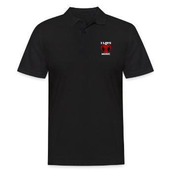 I Love Music Ich liebe Musik Dancing Tanzen DJ - Männer Poloshirt - Schwarz - Vorne - Kai (181cm)