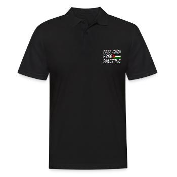 Free gaza Free palestine - Polo Homme - noir - Devant - Kai (181cm)