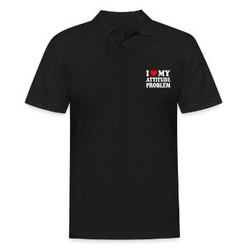 i love my attitude problem - Polo Homme - noir - Devant - Kai (181cm)