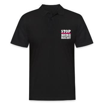 Stop being racist - Polo Homme - noir - Devant - Kai (181cm)
