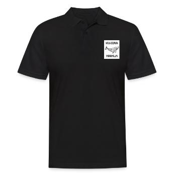 Baleine Bleu Baleine Eau Mer Océan Vague Kujira HWALA - Polo Homme - noir - Devant - Kai (181cm)