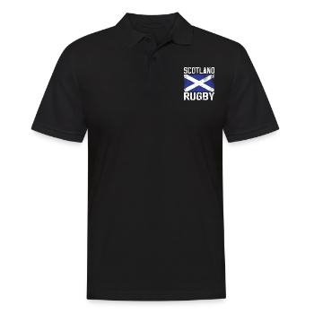 Retro Scotland rugby jersey - Men's Polo Shirt - black - Front - Kai (181cm)