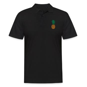 Pineapple (Geometric Style) - Männer Poloshirt - Schwarz - Vorne - Kai (181cm)