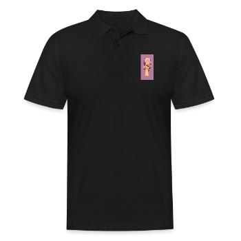 Poing féministe avec fleur violette. - Polo Homme - noir - Devant - Kai (181cm)