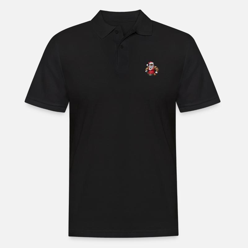 Weihnachtsmann Schwarzer Weihnachtsmann - Männer Poloshirt - Schwarz