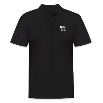 Kompost Happens - Männer Poloshirt - Schwarz - Vorne - Kai (181cm)