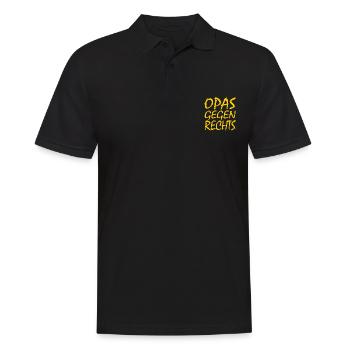 Opas gegen rechts - Männer Poloshirt - Schwarz - Vorne - Kai (181cm)