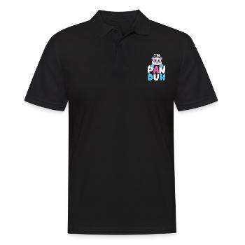 I'm Pan Duh Pansexual Panda Bi Pride LGBT Gift - Men's Polo Shirt - black - Front - Kai (181cm)