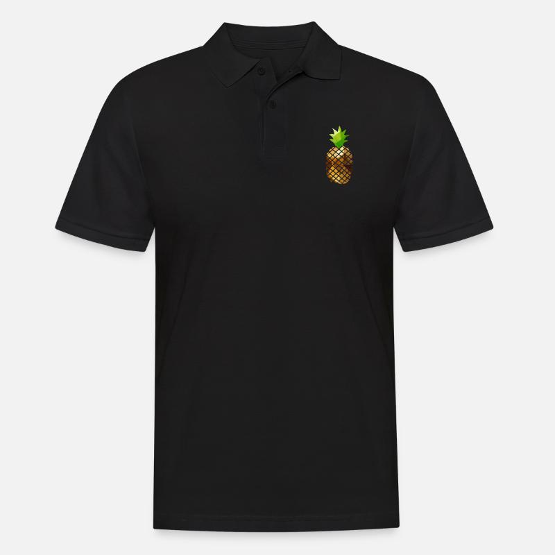 Pineapple (Low Poly) - Herre poloshirt - sort