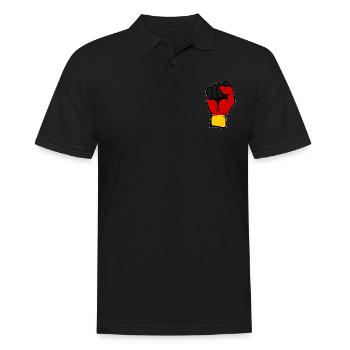 Poing du drapeau de l’Allemagne - Polo Homme - noir - Devant - Kai (181cm)
