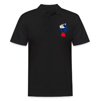 Poing de drapeau de la Russie utilisé - Polo Homme - noir - Devant - Kai (181cm)