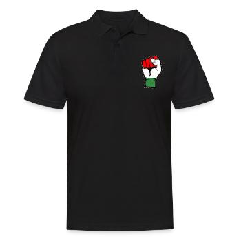 Poing du drapeau de la Hongrie - Polo Homme - noir - Devant - Kai (181cm)