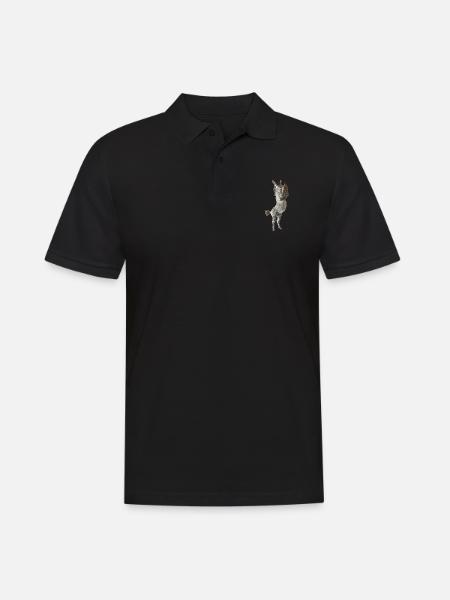 Esel - Männer Poloshirt - Schwarz