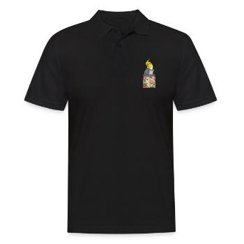 Perroquet Bird Breast Pocket Cockatiel - Polo Homme - noir - Devant - Kai (181cm)