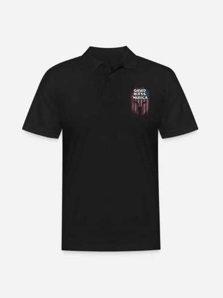 Gawd Bless Murica 4 luglio Meme Quarto di - Polo da uomo - nero