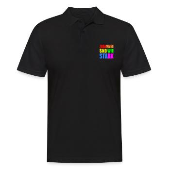 zusammen sind wir stark - Männer Poloshirt - Schwarz - Vorne - Kai (181cm)
