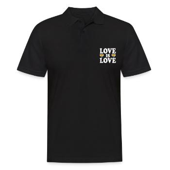 Love is love - Männer Poloshirt - Schwarz - Vorne - Kai (181cm)