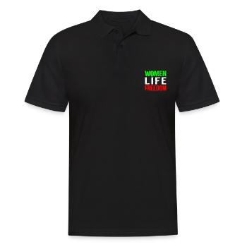 Women life freedom iran - Polo Homme - noir - Devant - Kai (181cm)