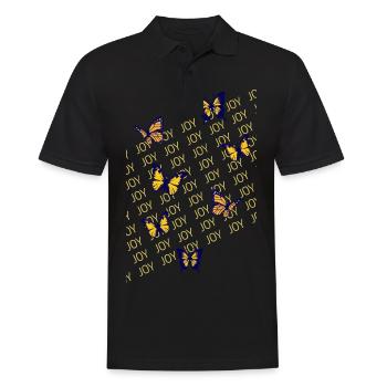 Schmetterlinge, Freude, Leichtigkeit - Männer Poloshirt - Schwarz - Vorne - Kai (181cm)