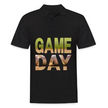 Game Day Baseball - Männer Poloshirt - Schwarz - Vorne - Kai (181cm)