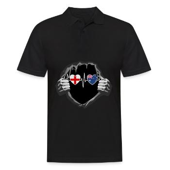 England und Australien Australisch Australia Fahne - Männer Poloshirt - Schwarz - Vorne - Kai (181cm)