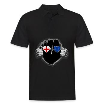 England und Europäische Union EU Fahne Flaggen - Männer Poloshirt - Schwarz - Vorne - Kai (181cm)