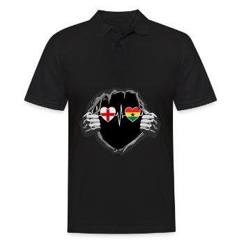 England und Ghana Ghanaisch Fahne Flaggen - Männer Poloshirt - Schwarz - Vorne - Kai (181cm)