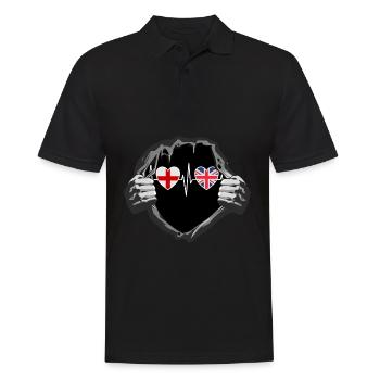 England und Grossbritannien Britisch UK Flaggen - Männer Poloshirt - Schwarz - Vorne - Kai (181cm)