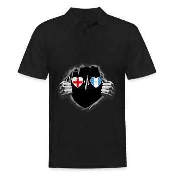 England und Guatemala Guatemaltekische Flaggen - Männer Poloshirt - Schwarz - Vorne - Kai (181cm)