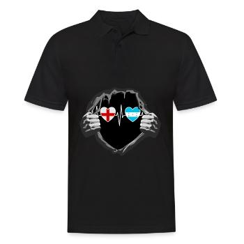 England und Honduras Honduranische Fahne Flaggen - Männer Poloshirt - Schwarz - Vorne - Kai (181cm)