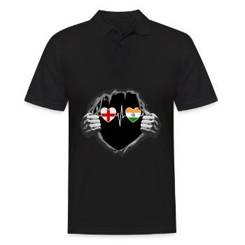 England und Indien Indisch India Fahne Flaggen - Männer Poloshirt - Schwarz - Vorne - Kai (181cm)
