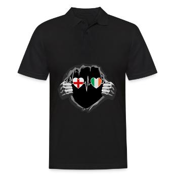England und Irland Irische Ire Fahne Flaggen - Männer Poloshirt - Schwarz - Vorne - Kai (181cm)