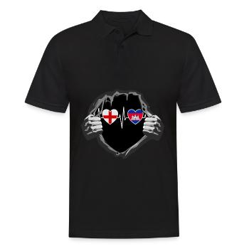 England und Kambodscha Kambodschanische Flaggen - Männer Poloshirt - Schwarz - Vorne - Kai (181cm)