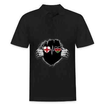 England und Kenia Kenianische Fahne Flaggen - Männer Poloshirt - Schwarz - Vorne - Kai (181cm)