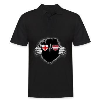 England und Lettland Lettische Fahne Flaggen - Männer Poloshirt - Schwarz - Vorne - Kai (181cm)