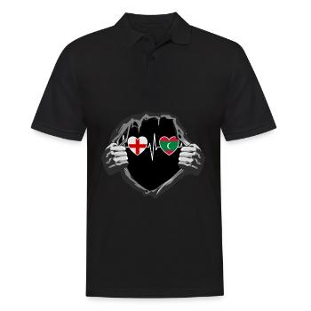 England und Malediven Maledivische Fahne Flaggen - Männer Poloshirt - Schwarz - Vorne - Kai (181cm)