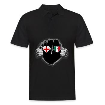 England und Mexiko Mexikanische Fahne Flaggen - Männer Poloshirt - Schwarz - Vorne - Kai (181cm)