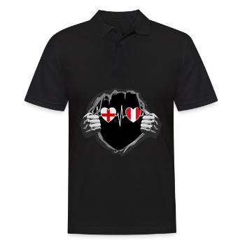 England und Peru Peruanische Fahne Flaggen - Männer Poloshirt - Schwarz - Vorne - Kai (181cm)