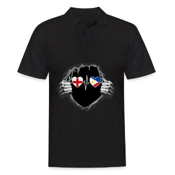 England und Philippinen Philippinische Flaggen - Männer Poloshirt - Schwarz - Vorne - Kai (181cm)