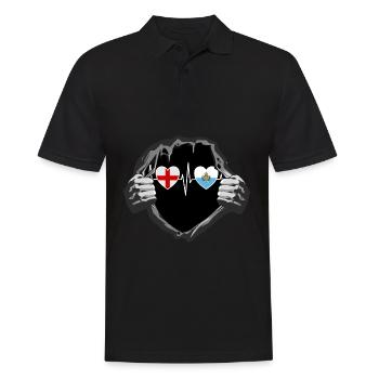 England und San Marino San-Marinesische Flaggen - Männer Poloshirt - Schwarz - Vorne - Kai (181cm)