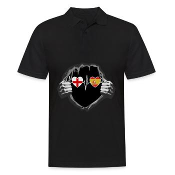 England und Spanien Spanische Fahne Flaggen - Männer Poloshirt - Schwarz - Vorne - Kai (181cm)