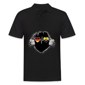 Deutschland und Sachsen-Anhalt Fahne Flaggen - Männer Poloshirt - Schwarz - Vorne - Kai (181cm)