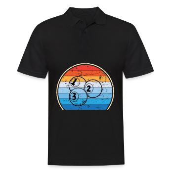 Retro Billard Snooker Pool Billard - Männer Poloshirt - Schwarz - Vorne - Kai (181cm)