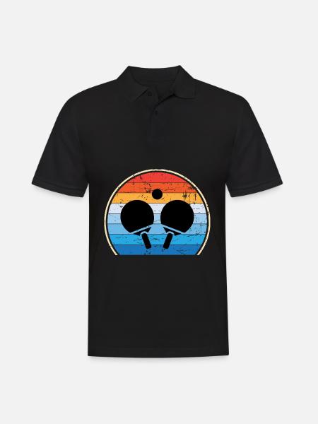 Retro Tischtennisspieler Tischtennis - Männer Poloshirt - Schwarz