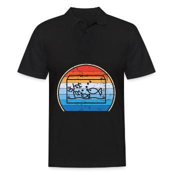 Retro Aquarium Aquaristik Fische Heimaquarium - Männer Poloshirt - Schwarz - Vorne - Kai (181cm)