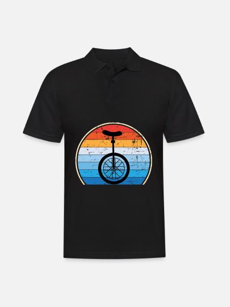 Einrad Retro Einradfahren Zirkus - Männer Poloshirt - Schwarz