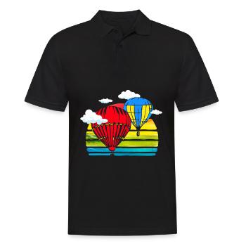 Heissluftballons fahren für Heißluftballon Piloten - Männer Poloshirt - Schwarz - Vorne - Kai (181cm)
