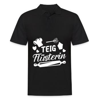 Teig Flüsterin Backen Kuchen Spruch - Männer Poloshirt - Schwarz - Vorne - Kai (181cm)